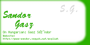 sandor gasz business card